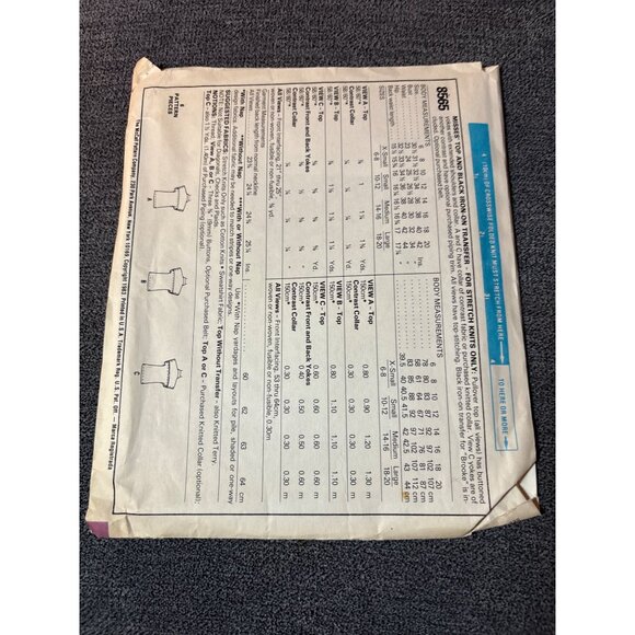 Vintage 1983 McCalls 8565 Easy Polo Shirt Sewing Pattern Misses Size Large Uncut - Picture 3 of 5